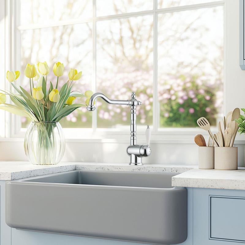 Franke Particolare Old England klasična kuhinjska pipa krom 115.0060.360