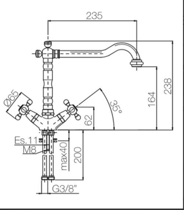 PB Nostalgijska kuhinjska pipa V1910 nerjaveče jeklo