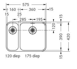 Franke Largo pomivalno korito za vgradnjo pod pult LAX 160 BR 122.0257.094