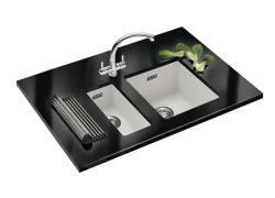 Franke Sirius 2 S2D 110.34 bela umetniška pomivalno korito 34x41cm podgradnja 125.0252.229