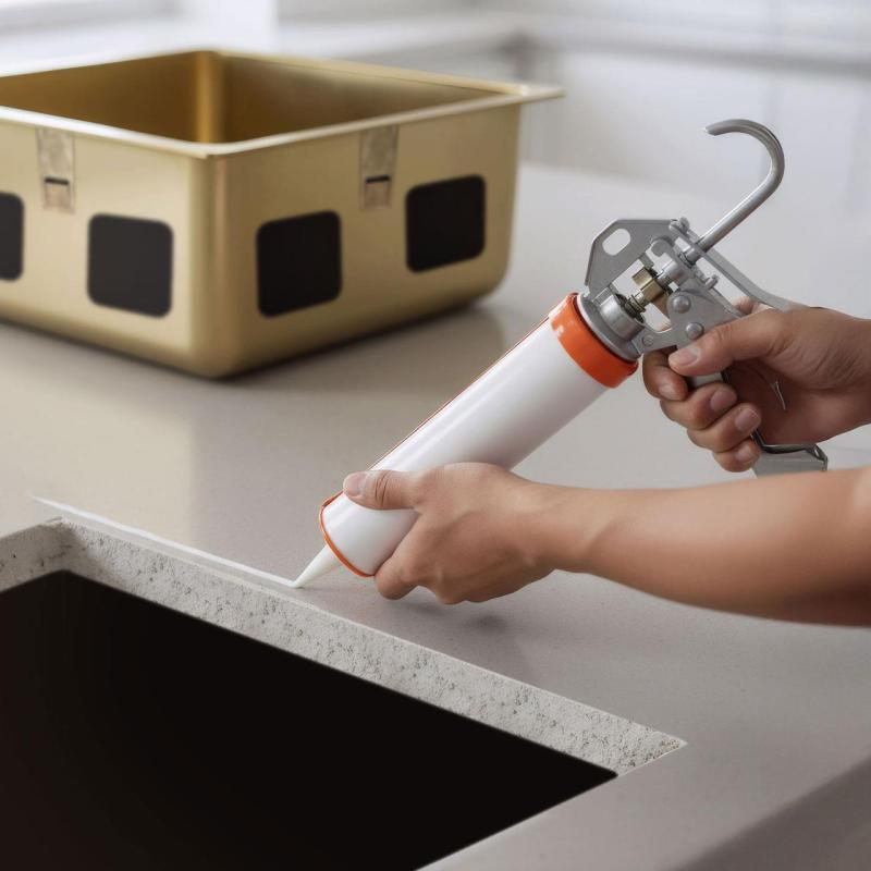 Zuurvrije siliconenlijm voor montage van ingebouwde roestvrijstalen spoelbakken