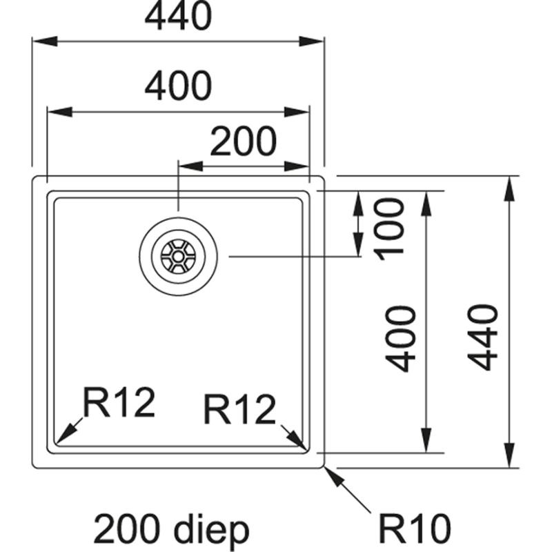 Franke Bolero Plus R12 BXX 210-40 nerjaveče jeklo pomivalno korito za vgradnjo 40x40cm 127.0576.359