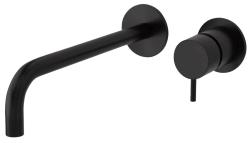 Waterevolution Flow vgradna pipa za umivalnik, mat črna, z izlivom 21 cm T116BPR-21