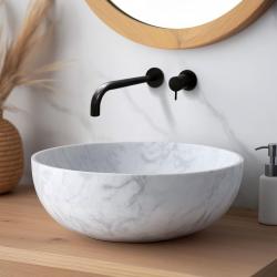 Waterevolution Flow vgradna pipa za umivalnik, mat črna, z izlivom 21 cm T116BPR-21