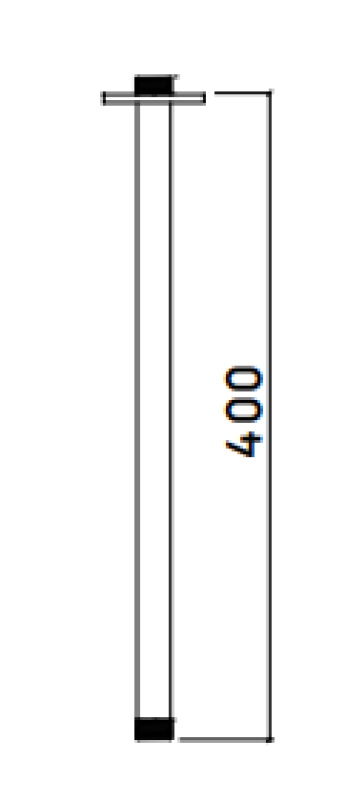 Waterevolution Flow plafondsteun 40 cm mat zwart T164540PR