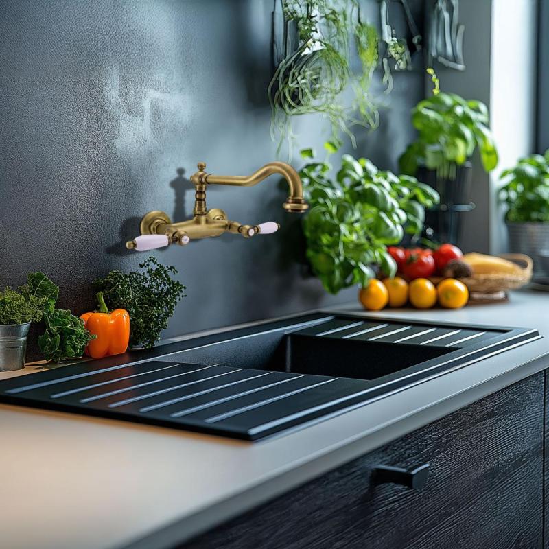 PB klasična pipa Stenska pipa z belimi ročaji Bron 1208854182