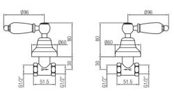 PB klasična vgradna prha s kompletom z belimi ročaji RVS 1208854582