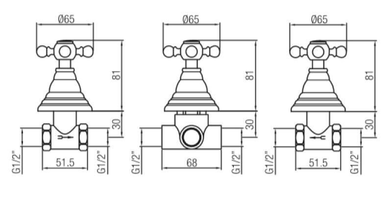 PB klasična dvopotna vgradna pršna garnitura z menjalnikom in zvezdnimi gumbi Bron 1208855372