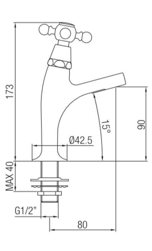 PB klasična fontanska pipa z zvezdastim ročajem za hladno vodo, majhen model, bron 1208855692
