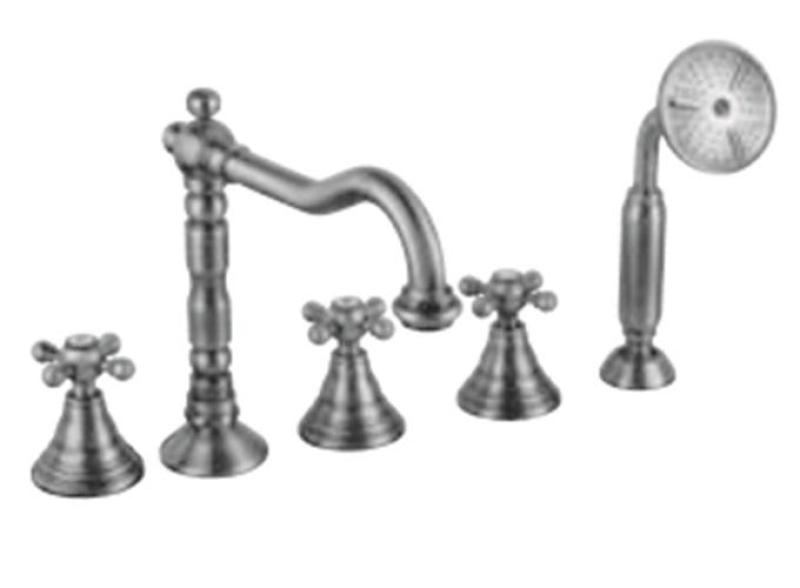 PB klasična 5-luknjasta kopalniška pipa z močnimi gumbi iz nerjavečega jekla 1208855792