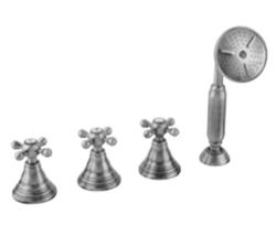 PB klasični 4-luknji set za rob kadi s zvezdnimi ročaji za kombinacijo polnjenja kadi Bron 1208855842