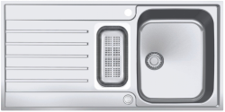 Franke Argos AGX 251 1,5 anderole polena korito iz nerjavečega jekla z odcejalnikom za vgradnjo na ravno površino 1000x510 127.0380.391