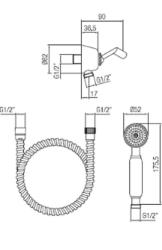 PB klasični ročni tuš komplet z obešalno kljuko krom 1208899052