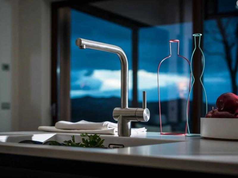 Franke masivna nerjaveče jeklo kuhinjska pipa Atlas Neo vrtljivi izliv 115.0521.435