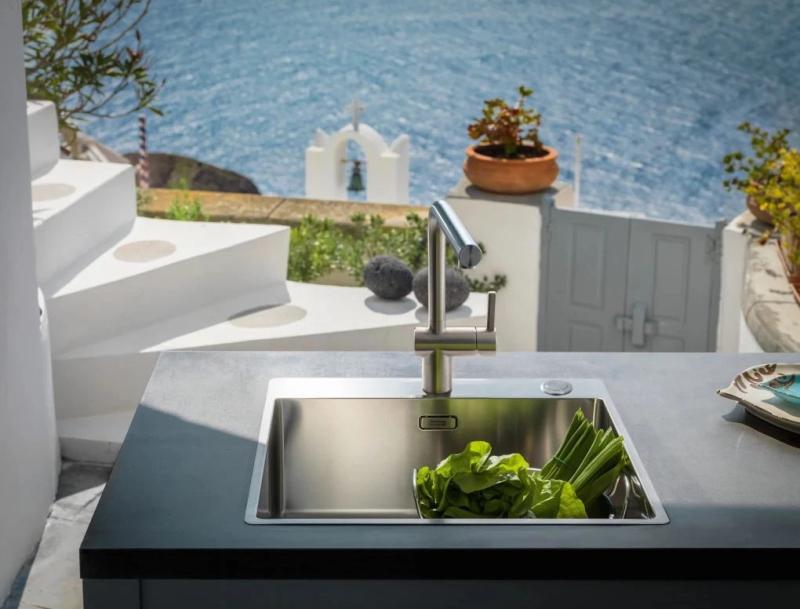 Franke masivna nerjaveče jeklo kuhinjska pipa Atlas Neo vrtljivi izliv 115.0521.435