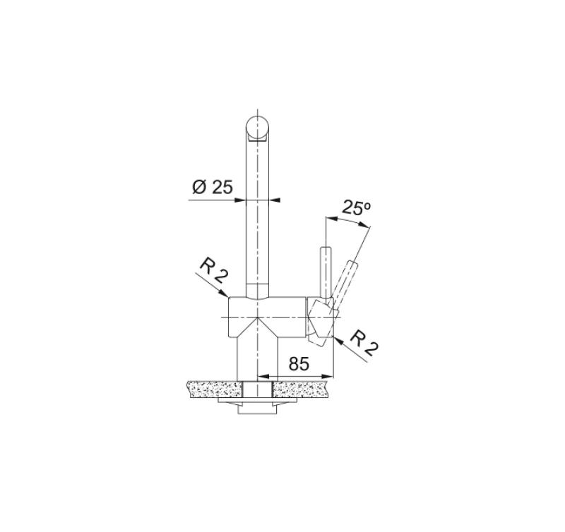 Franke masivna nerjaveče jeklo kuhinjska pipa Atlas Neo vrtljivi izliv 115.0521.435