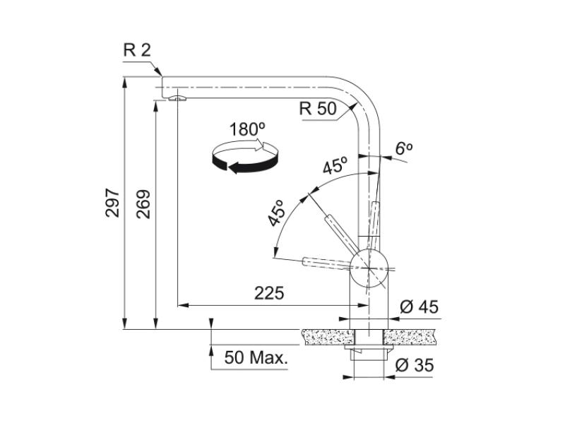 Franke Atlas Neo keukenmengkraan draaibare uitloop geborsteld mat zwart 115.0550.424