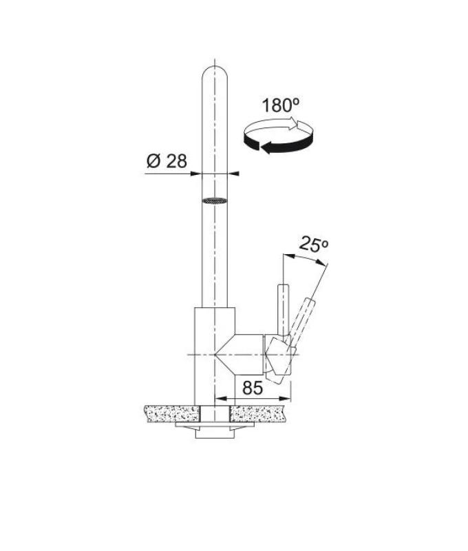 Franke Kuhinjska armatura Kubus s izvlečno ročno prho nerjaveče jeklo 115.0529.207