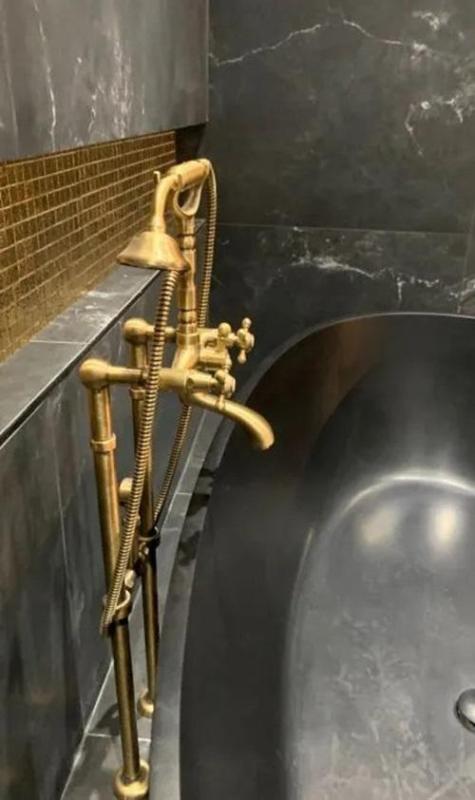 PB Prosta stoječa kopalniška pipa nostalgična zvezdasti ročaji Bron 6000