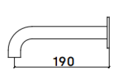 Waterevolution Flow baduitloop chroom T16711901 lengte uitloop 19 cm