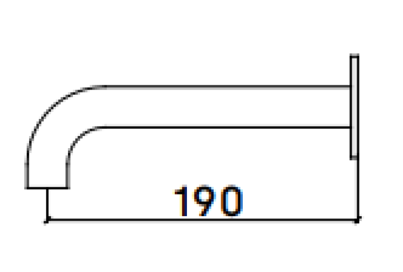 Waterevolution Flow baduitloop chroom T16711901 lengte uitloop 19 cm