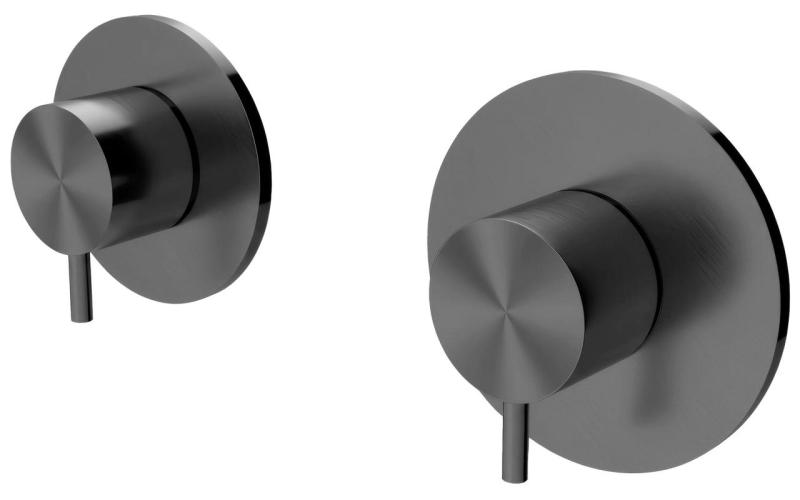 Waterevolution Flow vgradni termostat za tuš s 1 preklopnim ventilom, gun metal 1208948849