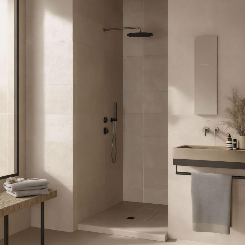 Waterevolution Flow vgradni termostat za tuš s 1 preklopnim ventilom, gun metal 1208948849