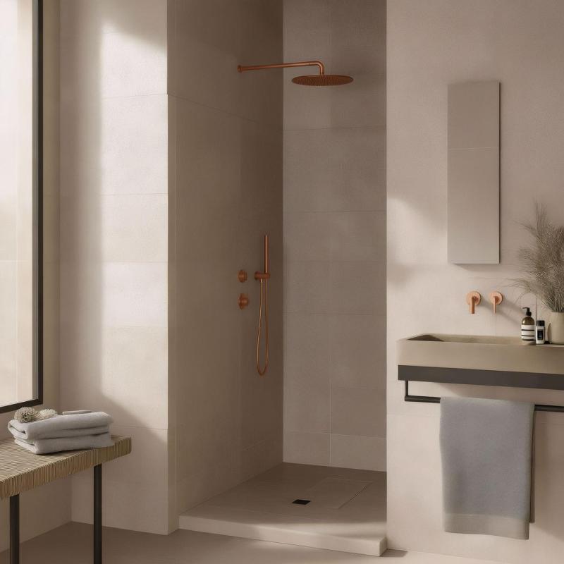 Waterevolution Flow vgradni termostat za tuš s 1 preklopnim ventilom iz bakra