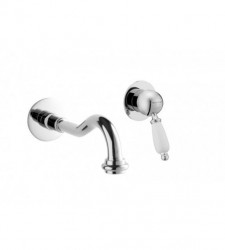 PB nostalgična vgradna umivalniška armatura Vintage izliv 21 cm krom