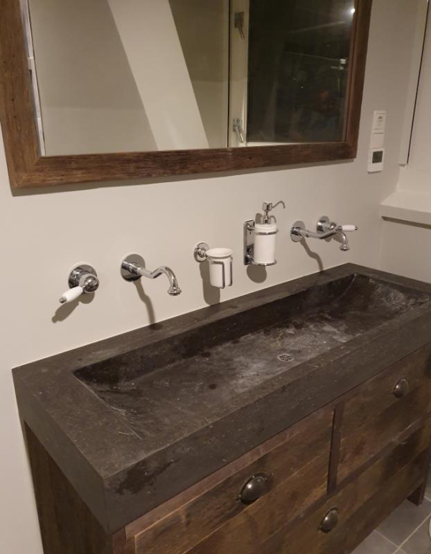 PB nostalgična vgradna umivalniška armatura Vintage izliv 21 cm krom