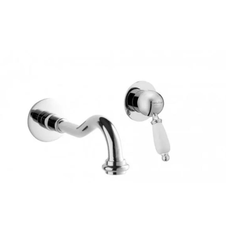 PB nostalgična vgradna umivalniška armatura Vintage izliv 21 cm krom