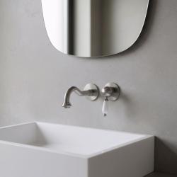 PB nostalgična vgradna umivalniška mešalna pipa Vintage izliv 21 cm nerjaveče jeklo