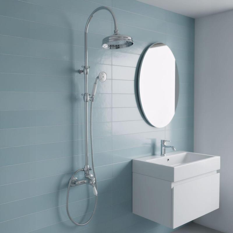 PB Nostalgijski komplet za prhanje z dežno prho krom.