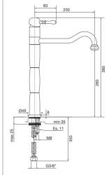 PB Classic Nostalgijska kuhinjska pipa s stebrom Bron 1208952921