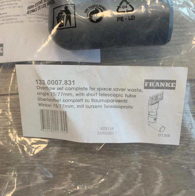 Franke Prelivni komplet Univerzalni Kot 75/77 133.0036.499