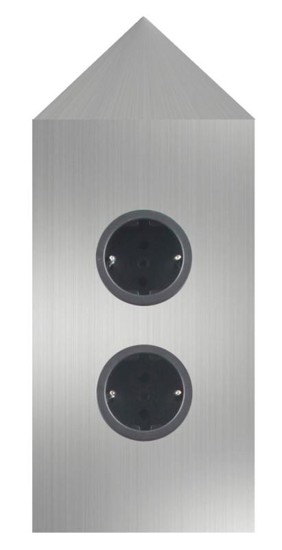 Indux Corner Еnergiezuil z 2 vtičnicami Randaarde Hoek RVS 1208953220