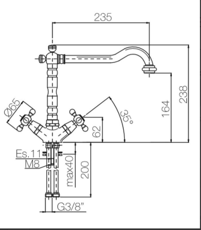 Nostalgische kuhinjska pipa V1910 Medeninasta Naravna pipa patinirana starana 1208953525