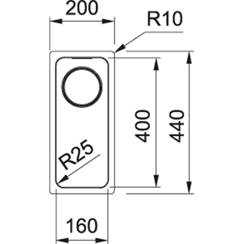 Franke Mythos MYX 110.16 nerjavno jeklo majhen umivalnik 16x40 cm podvgradnja 122.0638.196
