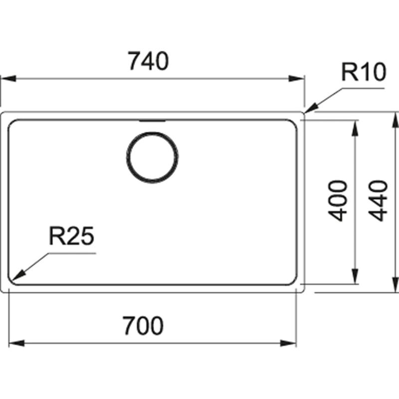 Franke Mythos MYX 110.70 inox pomivalno korito 70x40cm vgradno 122.0638.271