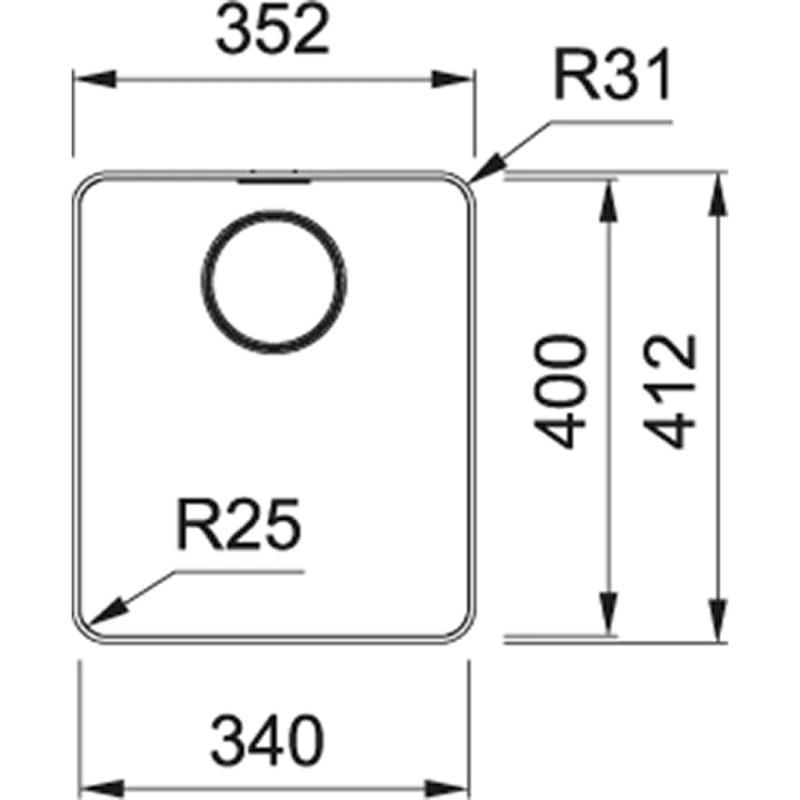 Franke Mythos MYX 210.34 nerjaveče jeklo pomivalno korito 34x40cm vgradnja na ravni 127.0638.274