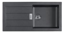 Franke Sirius 2 S2D 611 umetniški umivalnik z odcejevalnikom, črne barve, nadgradnja 100x50 143.0634.480