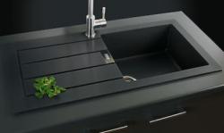 Franke Sirius 2 S2D 611 umetniški umivalnik z odcejevalnikom, črne barve, nadgradnja 100x50 143.0634.480