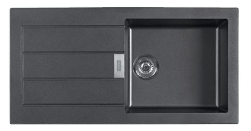 Franke Sirius 2 S2D 611 umetniški umivalnik z odcejevalnikom, črne barve, nadgradnja 100x50 143.0634.480
