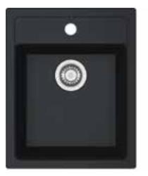 Franke Sirius 2 S2D 610.40 plastično črno korito 43x53cm nadgradnja z luknjo za pipo 114.0568.053
