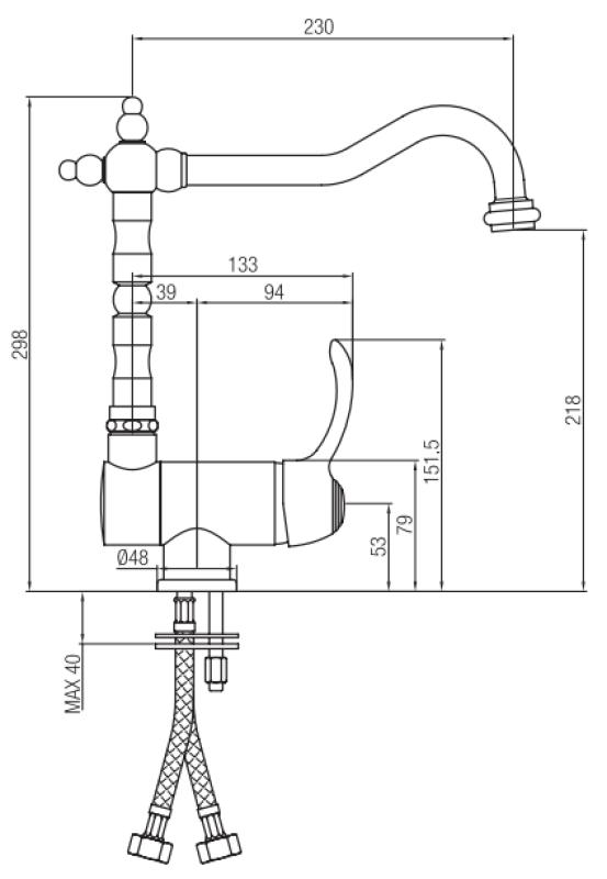 PB Vintage Nostalgische kuhinjska pipa zložljiva kromirana pipa za okno 1208953755