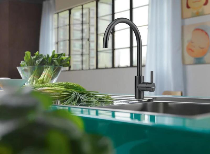 Franke Kuhinjska Pipa Eos Neo vrtljiva izliv brušena črna 115.0613.590