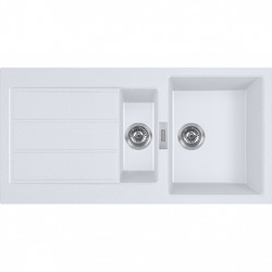 Franke Sirius 2 S2D 651 plastično 1,5 polovično umivalnik z odcejalnikom belo površinsko 100x50 143.0634.555