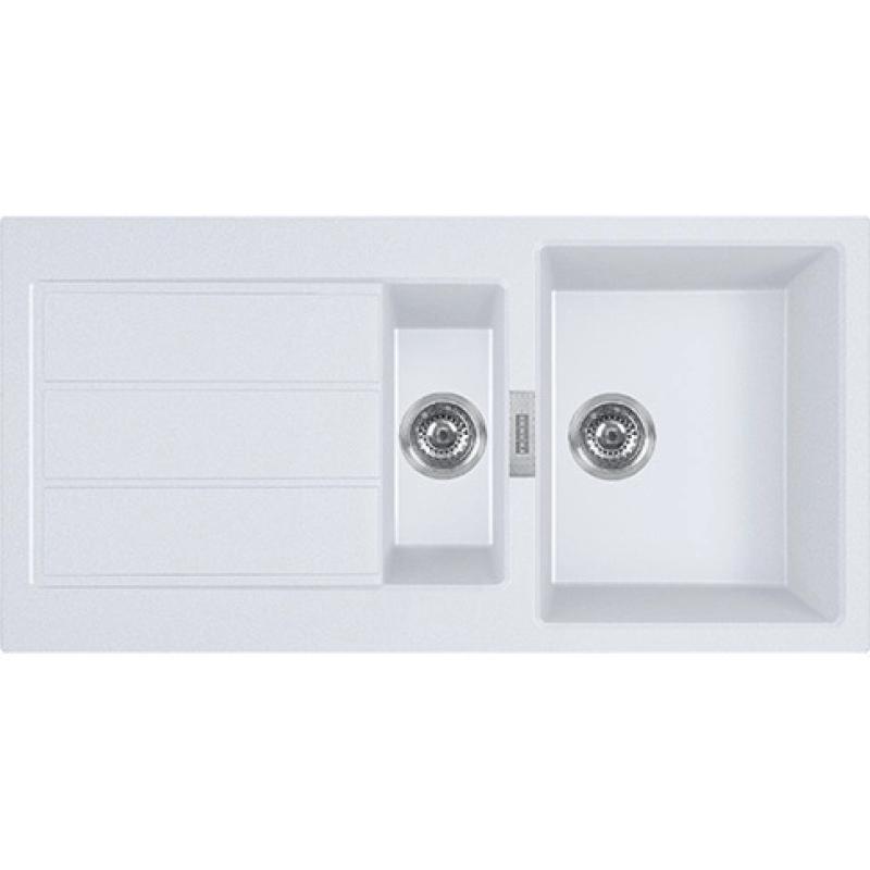 Franke Sirius 2 S2D 651 plastično 1,5 polovično umivalnik z odcejalnikom belo površinsko 100x50 143.0634.555