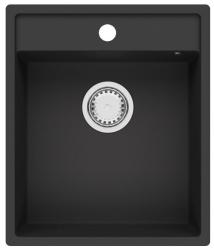 GraniteMy Bremen Granitno Pomivalno Korito 44x52 cm Črno – Nadgradna, Podgradna in Vgradna z Odprtino za Pipo in Inox Čep 1208953861