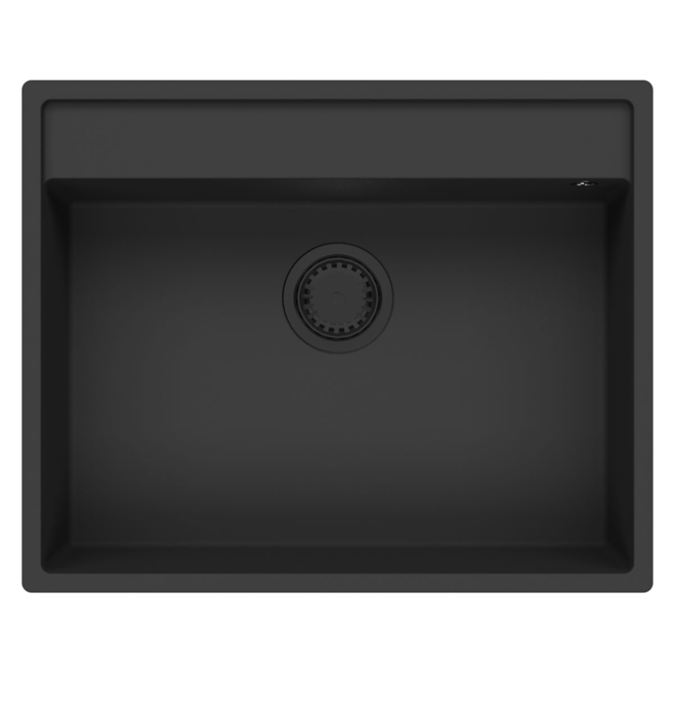 GraniteMy Bremen granitno pomivalno korito 64x52 cm, črno, za vgradnjo, podgradnjo in površinsko vgradnjo z luknjo za pipo 1208953874